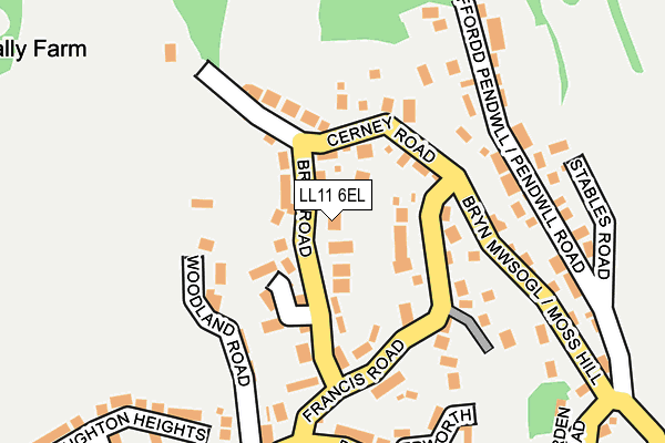 LL11 6EL map - OS OpenMap – Local (Ordnance Survey)