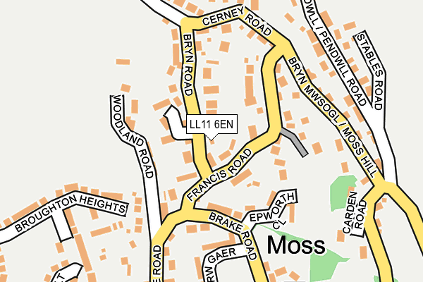 LL11 6EN map - OS OpenMap – Local (Ordnance Survey)