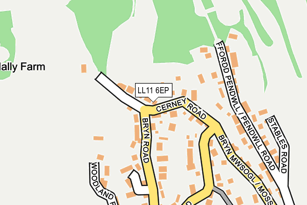 LL11 6EP map - OS OpenMap – Local (Ordnance Survey)