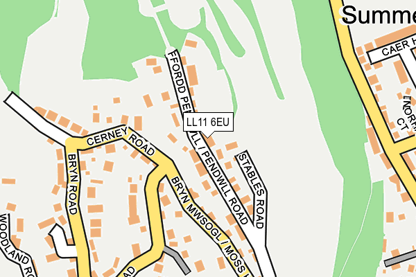 LL11 6EU map - OS OpenMap – Local (Ordnance Survey)