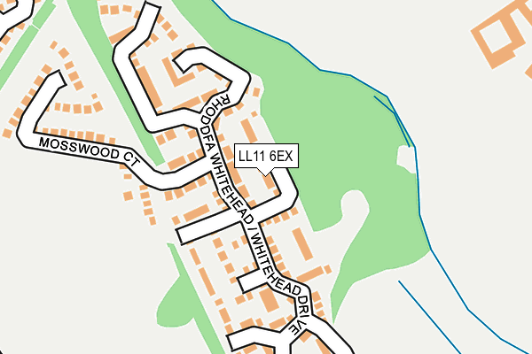 LL11 6EX map - OS OpenMap – Local (Ordnance Survey)