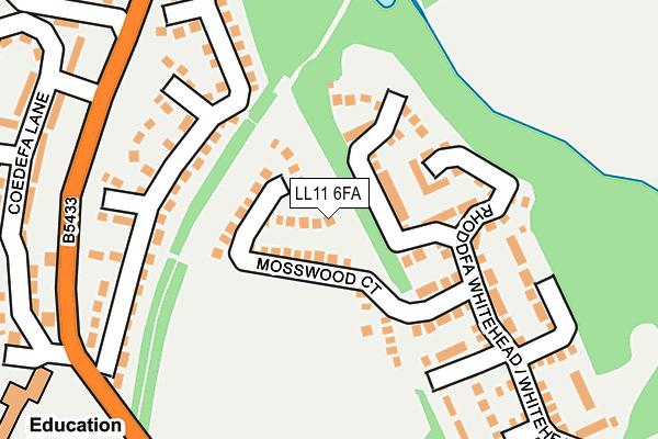 LL11 6FA map - OS OpenMap – Local (Ordnance Survey)