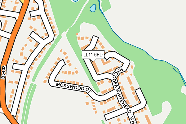 LL11 6FD map - OS OpenMap – Local (Ordnance Survey)