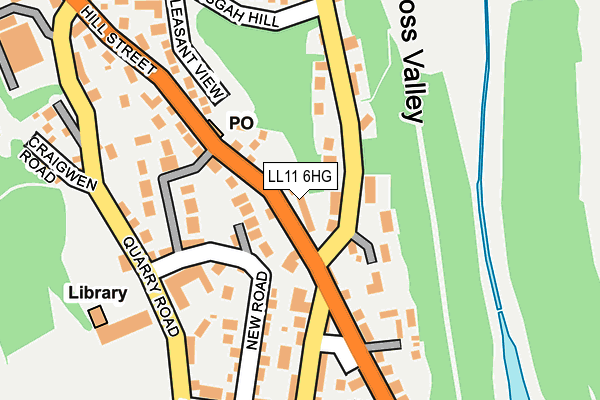 LL11 6HG map - OS OpenMap – Local (Ordnance Survey)
