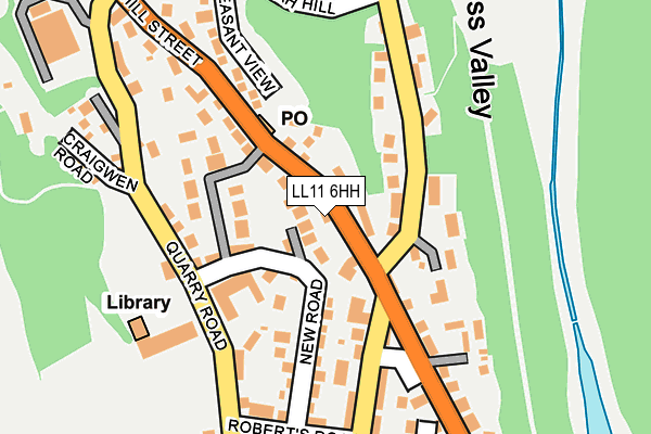 LL11 6HH map - OS OpenMap – Local (Ordnance Survey)