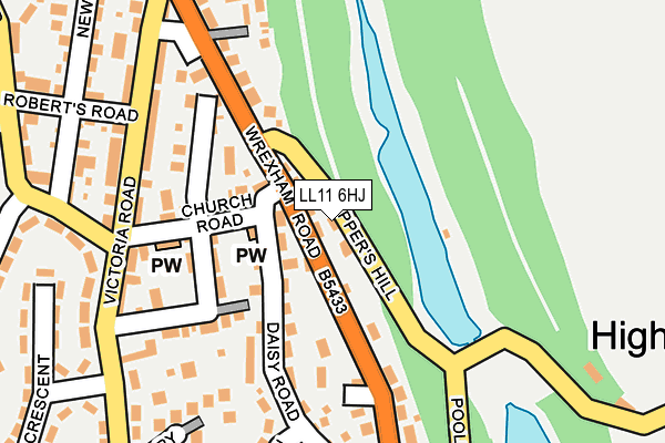 LL11 6HJ map - OS OpenMap – Local (Ordnance Survey)