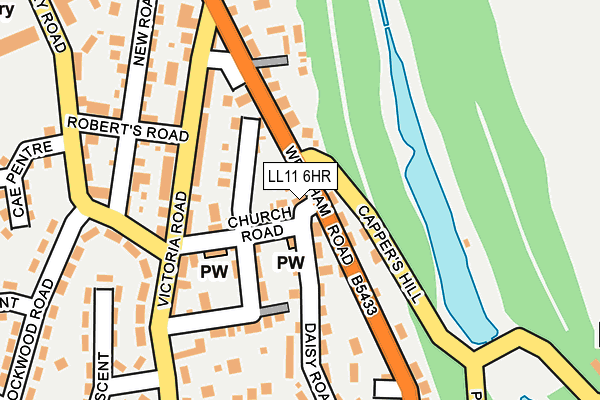 LL11 6HR map - OS OpenMap – Local (Ordnance Survey)