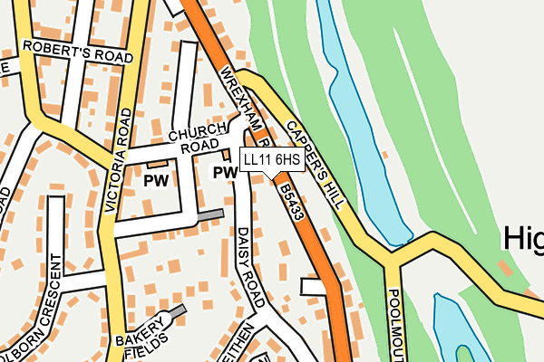 LL11 6HS map - OS OpenMap – Local (Ordnance Survey)