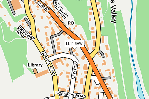 LL11 6HW map - OS OpenMap – Local (Ordnance Survey)
