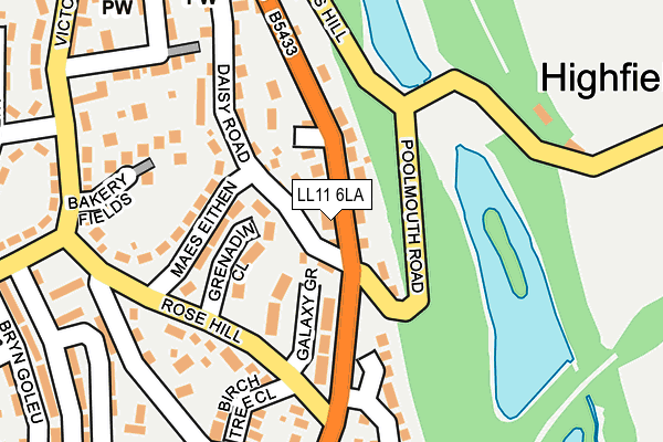 LL11 6LA map - OS OpenMap – Local (Ordnance Survey)