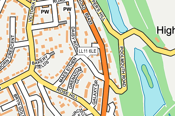 LL11 6LE map - OS OpenMap – Local (Ordnance Survey)
