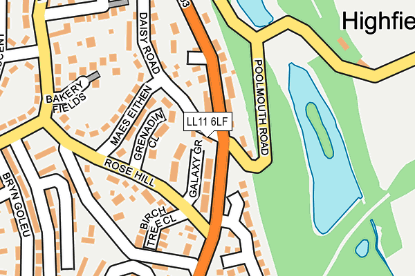 LL11 6LF map - OS OpenMap – Local (Ordnance Survey)