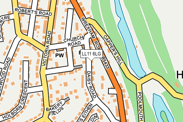 LL11 6LG map - OS OpenMap – Local (Ordnance Survey)