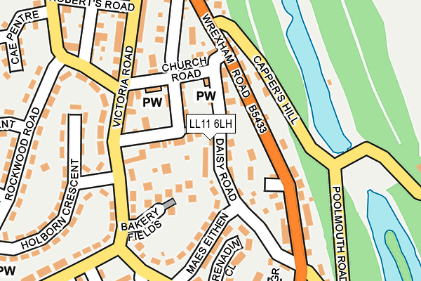 LL11 6LH map - OS OpenMap – Local (Ordnance Survey)