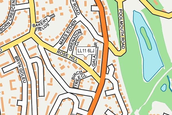 LL11 6LJ map - OS OpenMap – Local (Ordnance Survey)