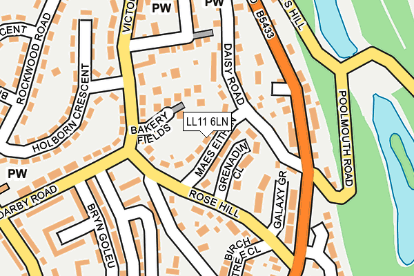 LL11 6LN map - OS OpenMap – Local (Ordnance Survey)