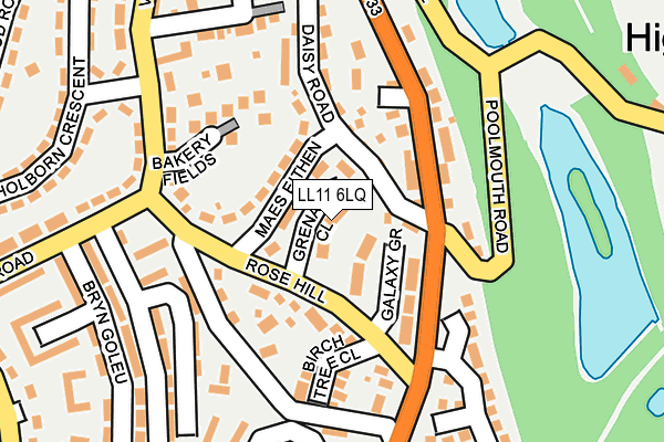 LL11 6LQ map - OS OpenMap – Local (Ordnance Survey)