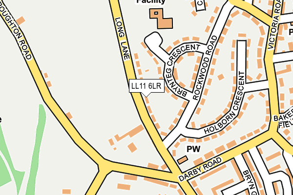 LL11 6LR map - OS OpenMap – Local (Ordnance Survey)