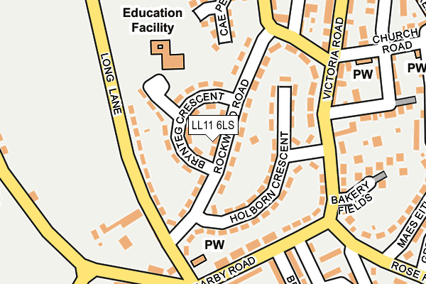 LL11 6LS map - OS OpenMap – Local (Ordnance Survey)