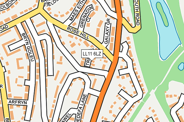 LL11 6LZ map - OS OpenMap – Local (Ordnance Survey)