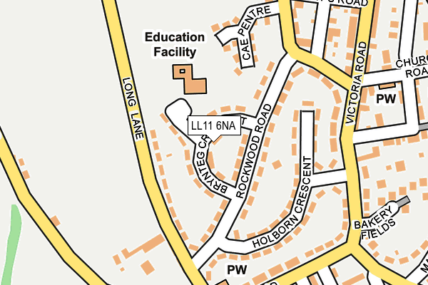 LL11 6NA map - OS OpenMap – Local (Ordnance Survey)