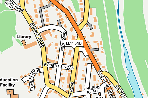 LL11 6ND map - OS OpenMap – Local (Ordnance Survey)
