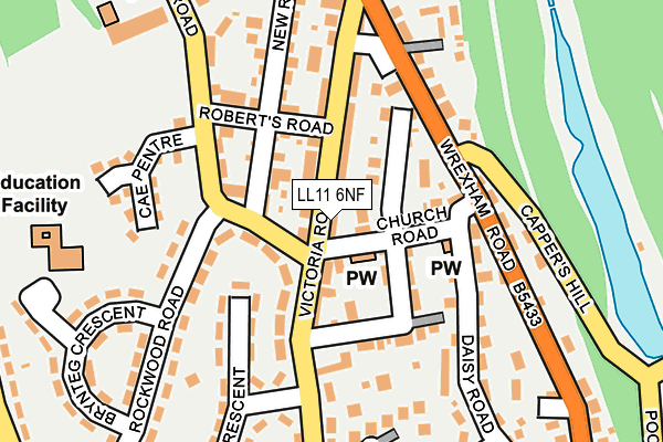 LL11 6NF map - OS OpenMap – Local (Ordnance Survey)