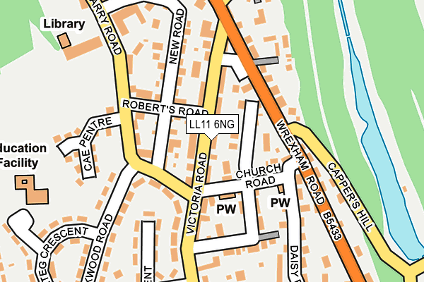 LL11 6NG map - OS OpenMap – Local (Ordnance Survey)
