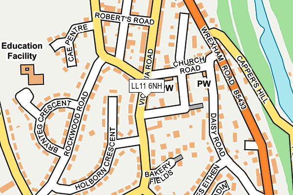 LL11 6NH map - OS OpenMap – Local (Ordnance Survey)