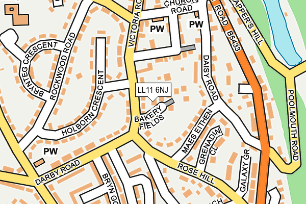 LL11 6NJ map - OS OpenMap – Local (Ordnance Survey)