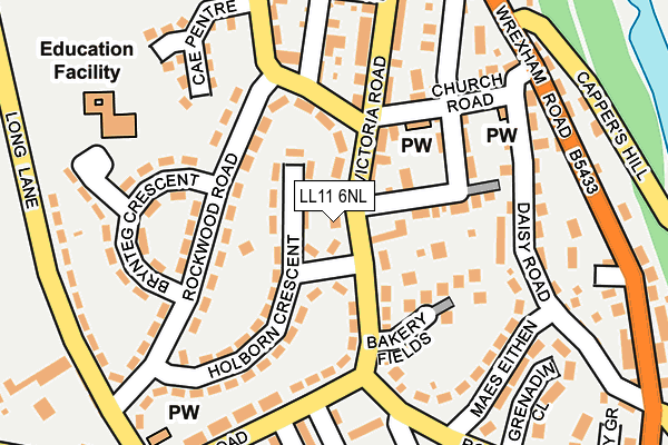LL11 6NL map - OS OpenMap – Local (Ordnance Survey)