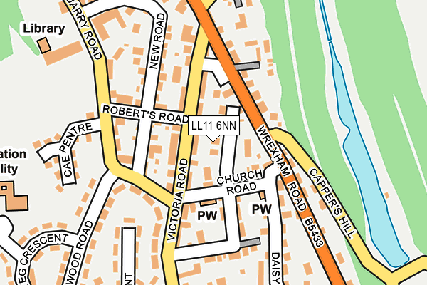 LL11 6NN map - OS OpenMap – Local (Ordnance Survey)