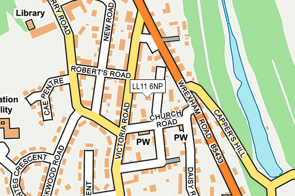 LL11 6NP map - OS OpenMap – Local (Ordnance Survey)