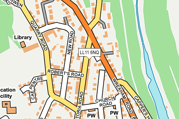 LL11 6NQ map - OS OpenMap – Local (Ordnance Survey)