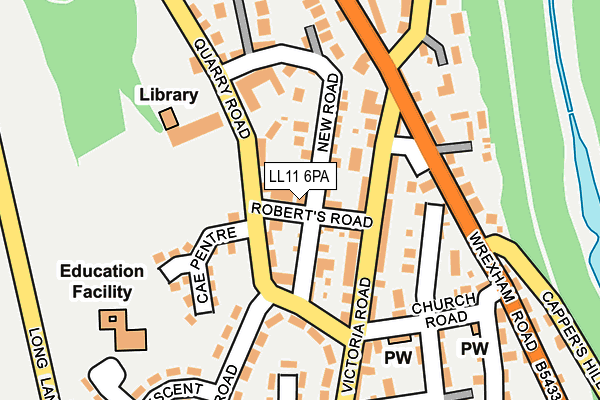 LL11 6PA map - OS OpenMap – Local (Ordnance Survey)