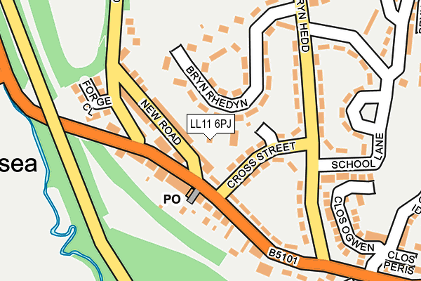 LL11 6PJ map - OS OpenMap – Local (Ordnance Survey)