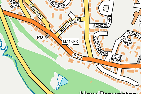 LL11 6PR map - OS OpenMap – Local (Ordnance Survey)