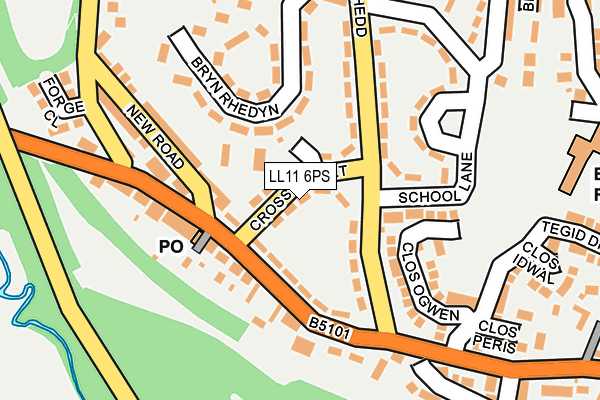 LL11 6PS map - OS OpenMap – Local (Ordnance Survey)