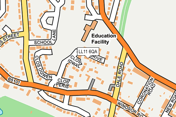 LL11 6QA map - OS OpenMap – Local (Ordnance Survey)