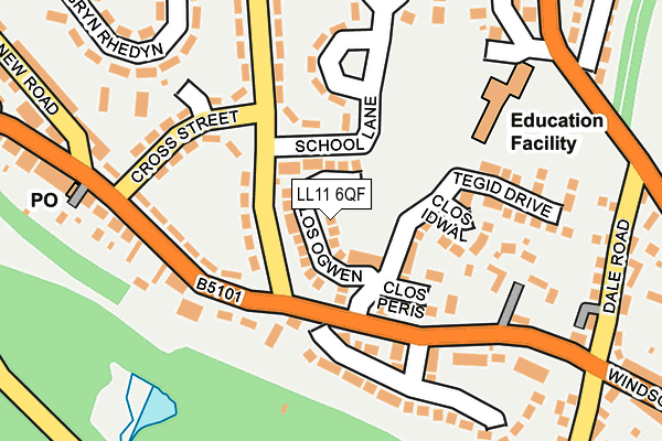 LL11 6QF map - OS OpenMap – Local (Ordnance Survey)