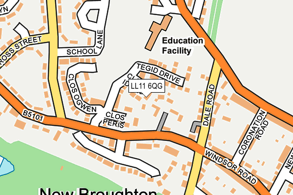 LL11 6QG map - OS OpenMap – Local (Ordnance Survey)
