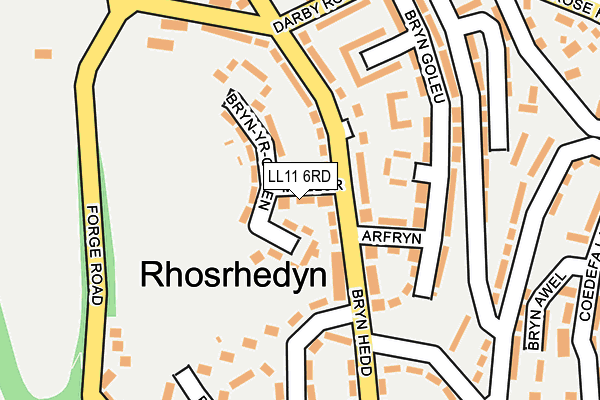 LL11 6RD map - OS OpenMap – Local (Ordnance Survey)