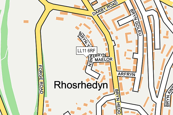 LL11 6RF map - OS OpenMap – Local (Ordnance Survey)