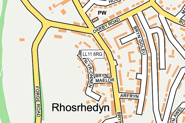 LL11 6RG map - OS OpenMap – Local (Ordnance Survey)