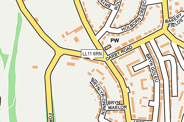 LL11 6RN map - OS OpenMap – Local (Ordnance Survey)