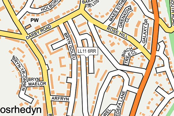 LL11 6RR map - OS OpenMap – Local (Ordnance Survey)