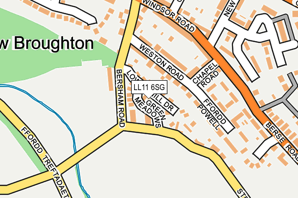 LL11 6SG map - OS OpenMap – Local (Ordnance Survey)