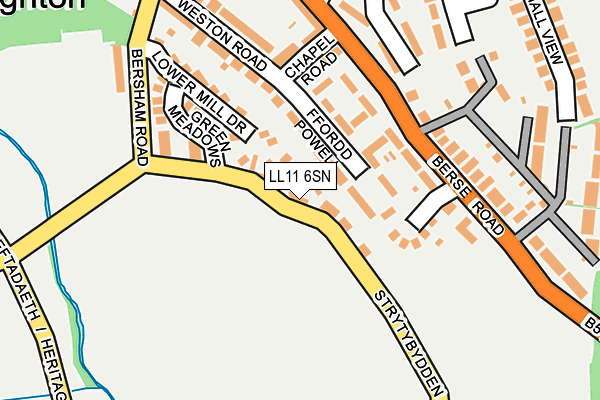 LL11 6SN map - OS OpenMap – Local (Ordnance Survey)