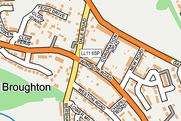 LL11 6SP map - OS OpenMap – Local (Ordnance Survey)