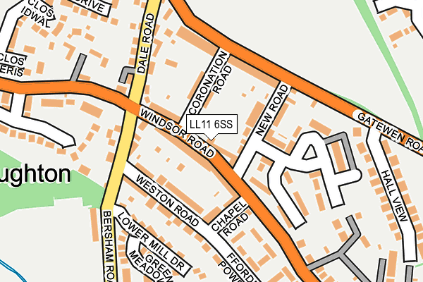 LL11 6SS map - OS OpenMap – Local (Ordnance Survey)